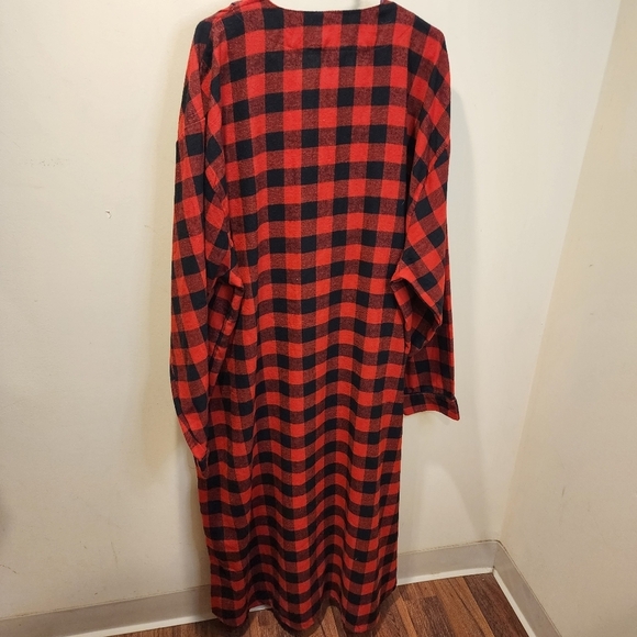 Ashford and Brooks Men's Flanel Plaid long Sleeves Cotton Blend nighhyshirt 3XL - Picture 8 of 11